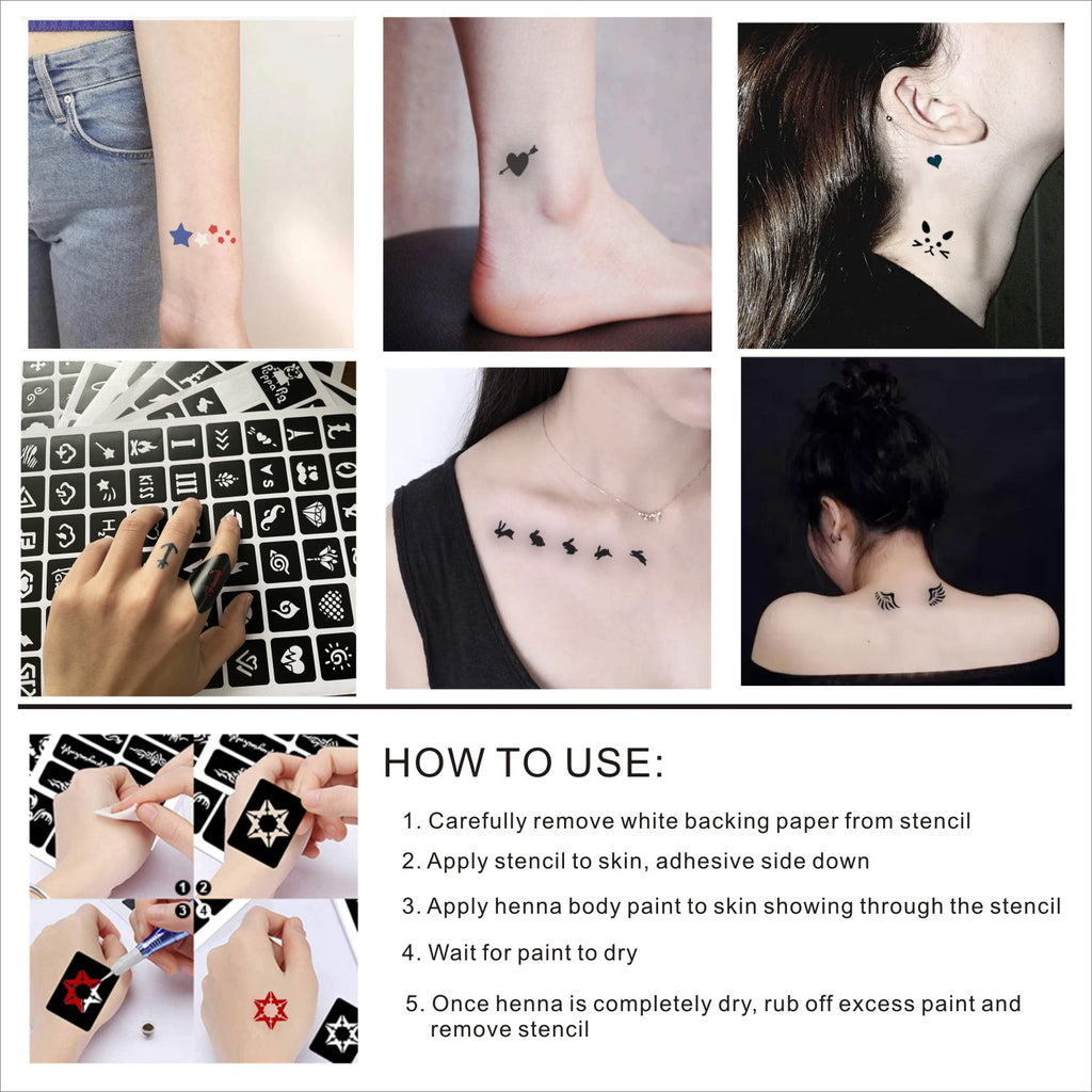 1000 designs Henna Temporary Tattoos Stencils